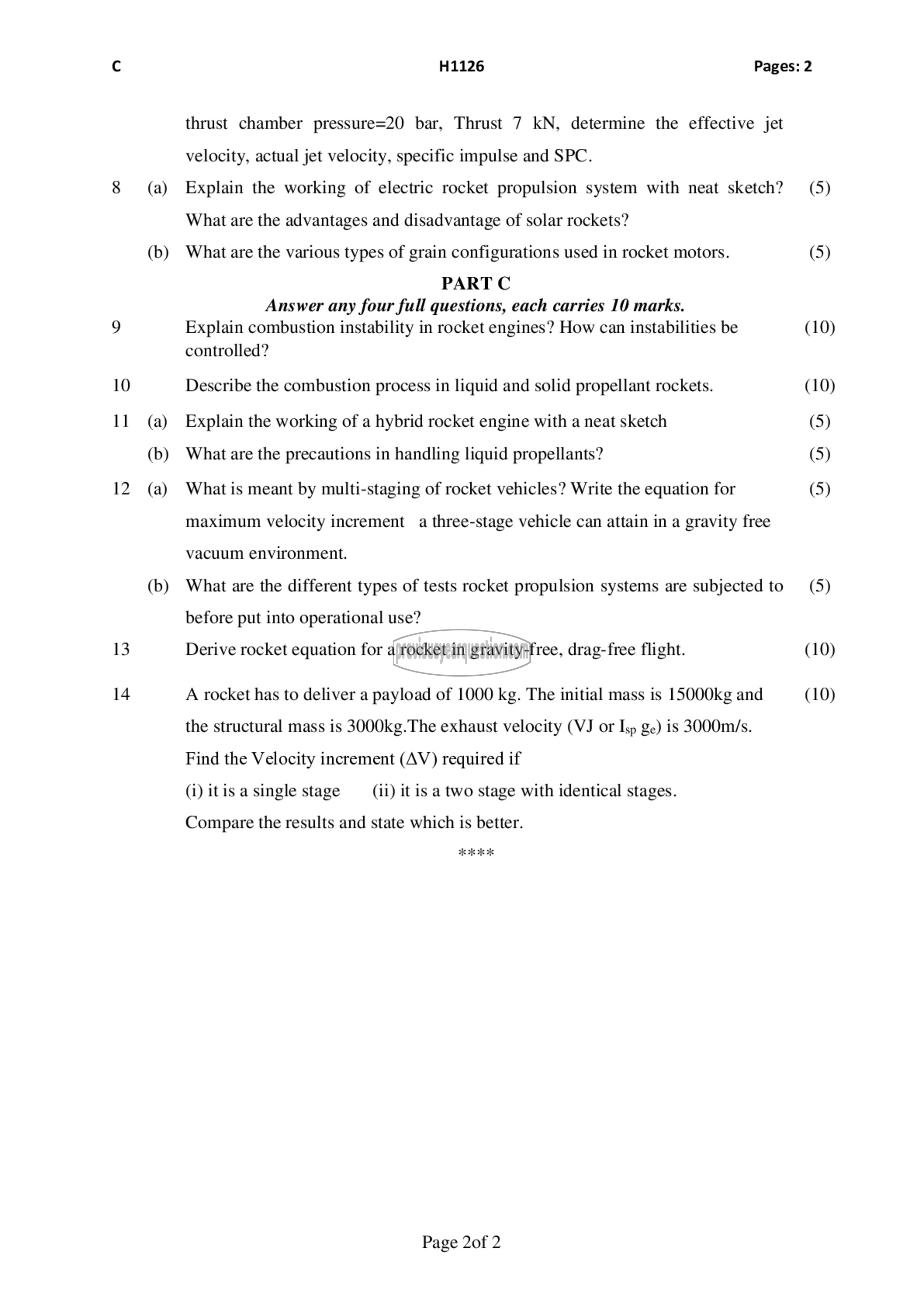 Question Paper - Propulsion Engineering-2