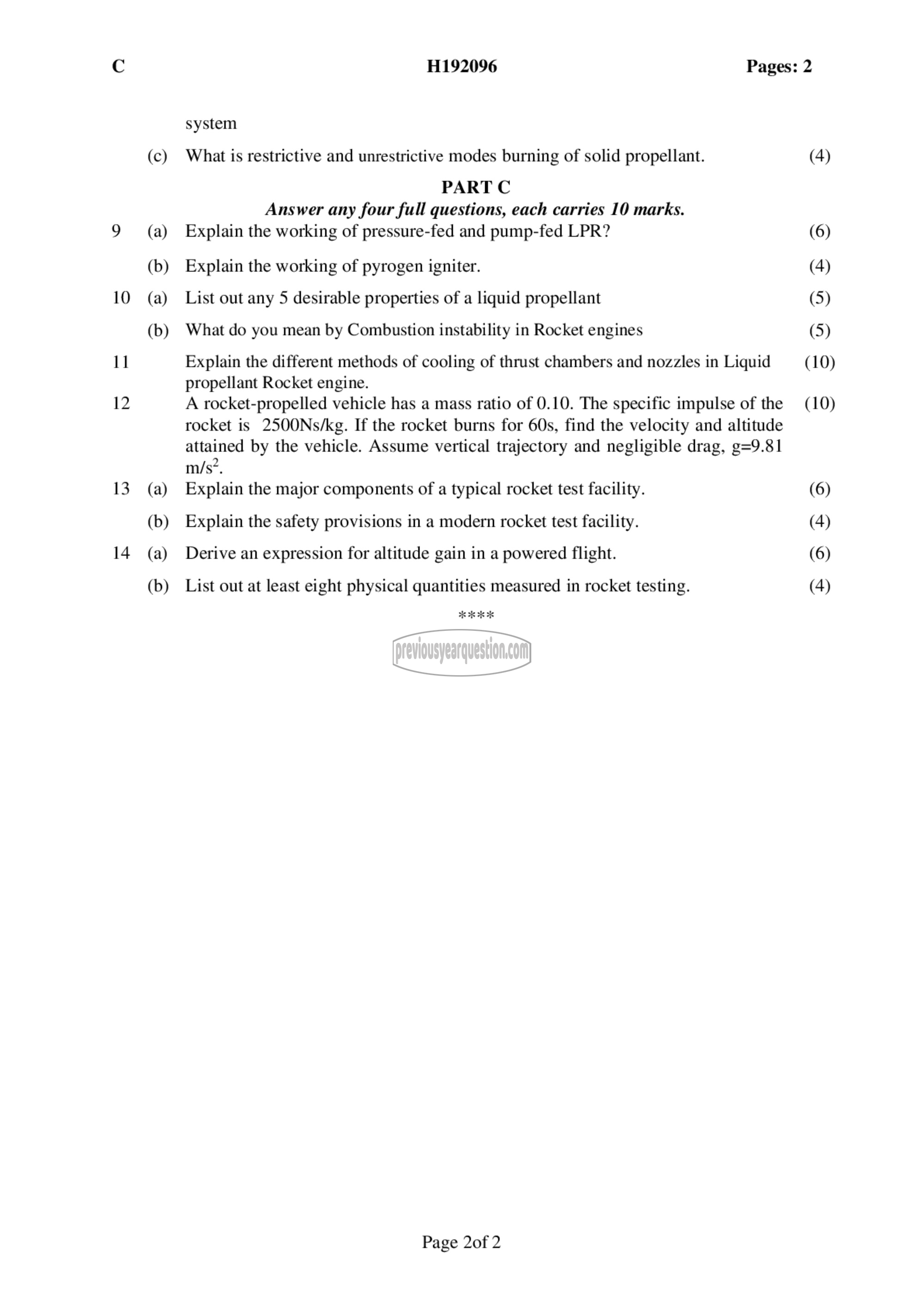 Question Paper - Propulsion Engineering-2